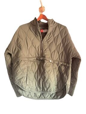 American Outdoorsman Puffer Pullover jacket Half Zip Army Green Size M